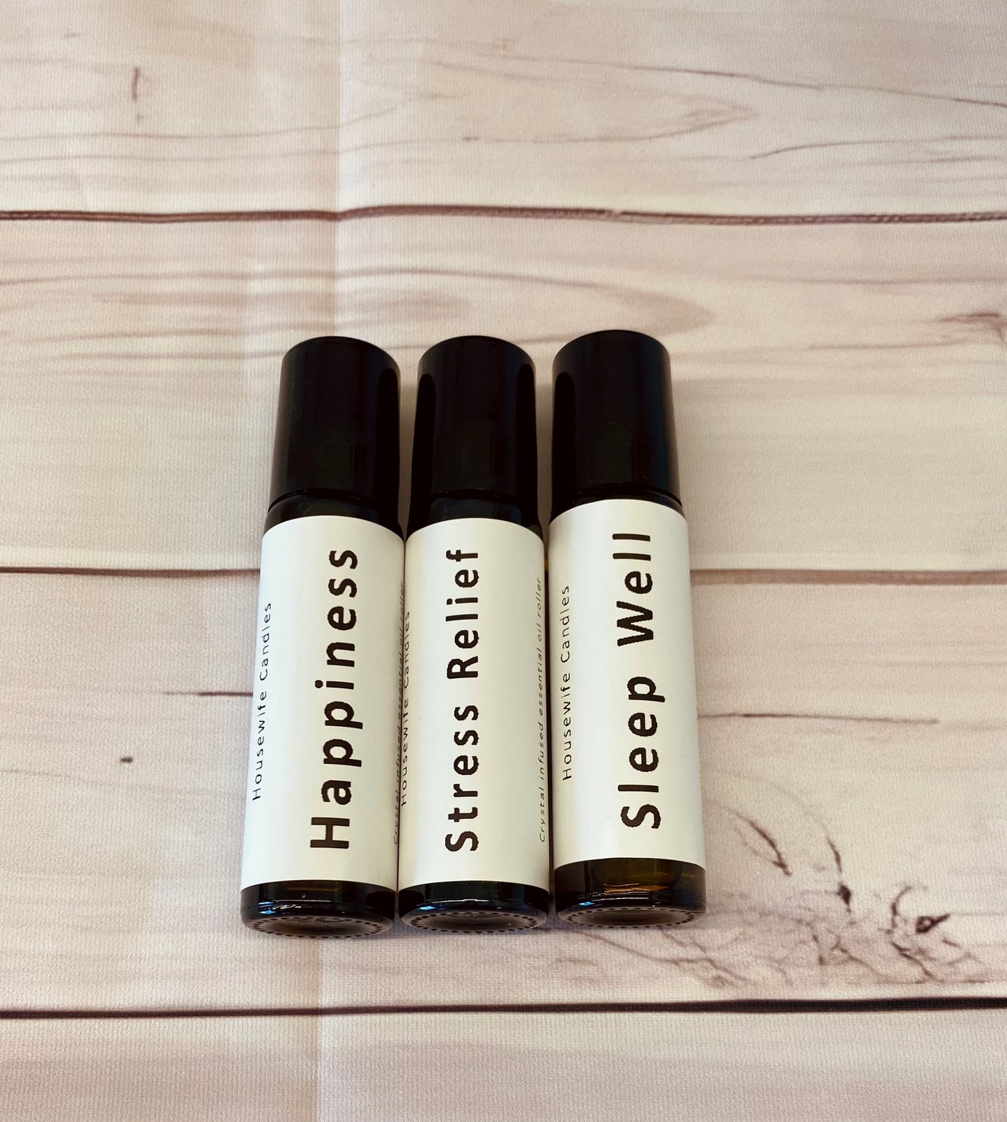 3 Set essential oil roller, Infused with healing crystals.