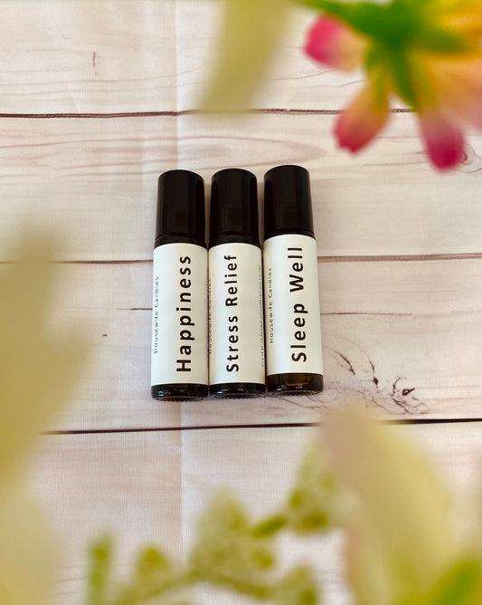 3 Set essential oil roller, Infused with healing crystals.